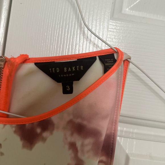 Ted Baker Red and Black Fit and Flare Midi Dress - Picture 4 of 6